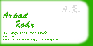 arpad rohr business card